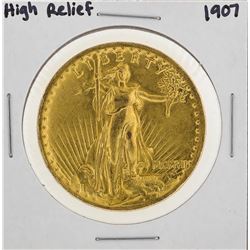 1907 $20 St. Gaudens High Relief Double Eagle Gold Coin