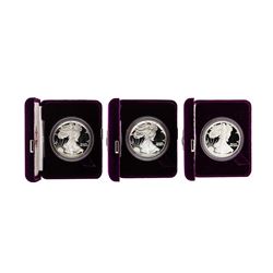 1986-1988 1oz American Silver Eagle Proof Coins with Box