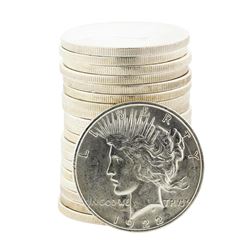 Roll of (20) 1922 $1 Peace Silver Dollar Coins Uncirculated