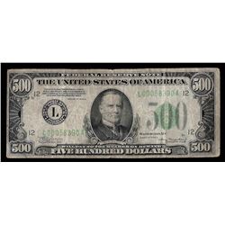 1934A $500 Federal Reserve Note San Francisco CA