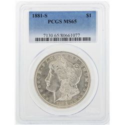 1881-S $1 Morgan Silver Dollar Coin PCGS MS65