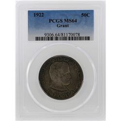 1922 Grant Memorial Commemorative Half Dollar Coin PCGS MS64