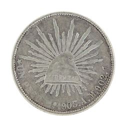 1903 MO Mexico Silver Peso Coin KM 409.2