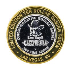 .999 Silver Sam Boyds California $10 Casino Gaming Token Limited Edition