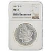 Image 1 : 1887-S $1 Morgan Silver Dollar Coin NGC MS63