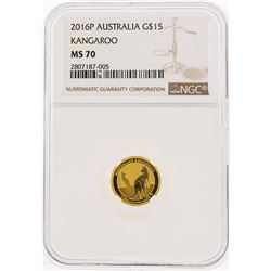 2016P $15 Australia Kangaroo Gold Coin NGC MS70