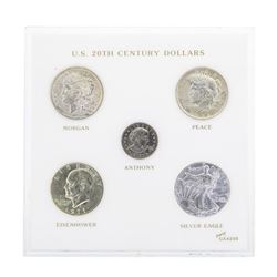 Set of (5) 20th Century Dollar Coins in Holder