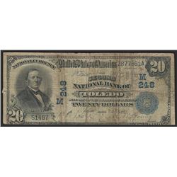 1902 $20 The Second National Bank of Toledo Bank Note