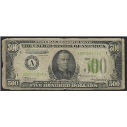 1934 $500 Federal Reserve Note Boston