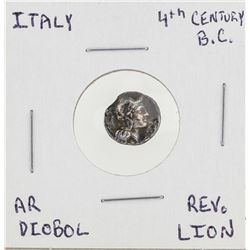 4th Century BC Italy Ar Diobol Coin