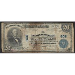 1902 $20 PB National Bank of Pottstown Pennsylvania Bank Note