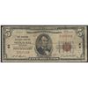 Image 1 : 1929 $5 National Bank Note of Milwaukee Wisconsin Charter #64
