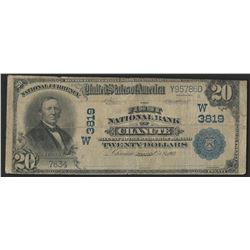 1902 $20 The First National Bank of Chanute Bank Note