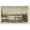 Image 1 : Sir David Muirhead Bone (1876-1953), Scottish, AUTUMN EVENING, LOWESTOFT, 1934, Etching and dry...