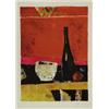Image 1 : RenT Genis (1922- ), French, STILL LIFE WITH BOTTLE (Bol Blanc), 1976, Colour lithograph; signe...