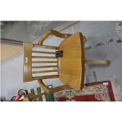 AS FOUND SOLID OAK OFFICE CHAIR