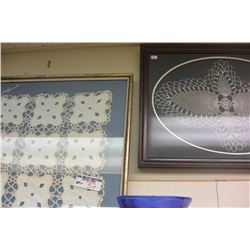 TWO VINTAGE FRAMED LINENS