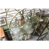 Image 1 : BRASS AND GLASS DISPLAY SHELF