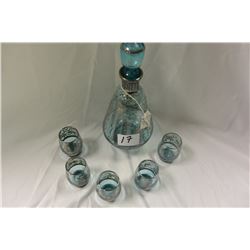 STERLING SILVER OVERLAY DECANTER SET