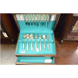 CASED COMMUNITY PLATE SILVER WARE SET