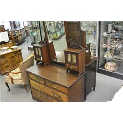 VERY NICE ENGLISH BURLED WALNUT VANITY DRESSER C. 1880