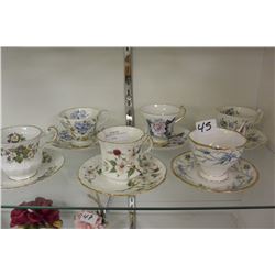 LOT OF BONE CHINA TEA CUPS AND SAUCERS