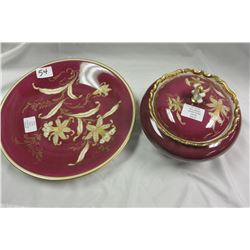 TWO REICHBACH DECORATED CHINA PIECES