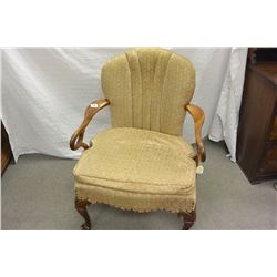 WALNUT OPEN ARM PARLOUR CHAIR