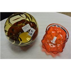 TWO PIECES OF ART GLASS