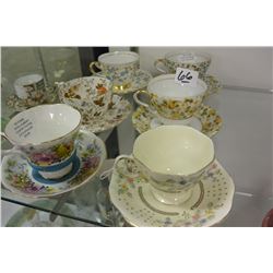 SIX BONE CHINA CUPS AND SAUCERS