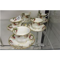 FIVE ROYAL ALBERT TEA CUPS AND SAUCERS