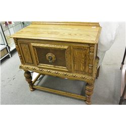 REFINISHED OAK SERVING SIDEBOARD