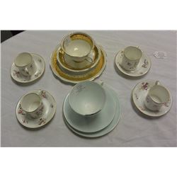 SIX BONE CHINA TEA CUPS AND SAUCERS