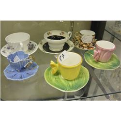 SIX BONE CHINA TEA CUPS AND SAUCERS