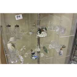 SHELF OF COLLECTIBLE CRYSTAL AND MINIATURES