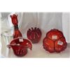 Image 1 : FOUR PIECES OF RUBY GLASSWARE