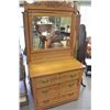 Image 1 : REFINISHED AMERICAN EASTLAKE DRESSER WITH SWING MIRROR