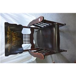 EARLY AMERICAN WATERFALL STYLE ROCKER WITH IMMACULATE ORIGINAL STENCILING