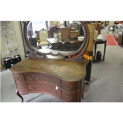 A MOST RARE AND UNIQUE AMERICAN PAW FOOT VANITY DRESSER WITH VERY GOOD ORIGINAL FINISH