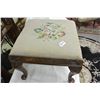 Image 1 : QUEEN ANNE STYLE FOOTSTOOL WITH NEEDLEWORK SEAT