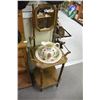 Image 1 : REPRODUCTION OAK WASHSTAND WITH REPRODUCTION JUG AND BOWL
