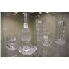 Image 1 : SHELF LOT OF CRYSTAL VASES DECANTER ETC.