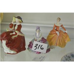 THREE MINIATURE ROYAL DOULTON FIGURES