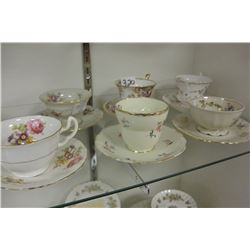 SIX BONE CHINA TEA CUPS AND SAUCERS