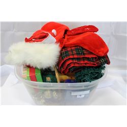 TOTE OF CHRISTMAS DECOR