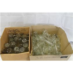 TWO BOXES OF GLASS VASES