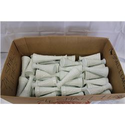 BOX OF MILK GLASS VASES