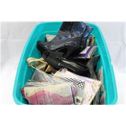 TOTE OF LADIES SHOES & NEW ITEMS