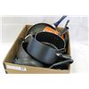 Image 1 : LOT OF CAST IRON AND T-FAL POTS AND PANS