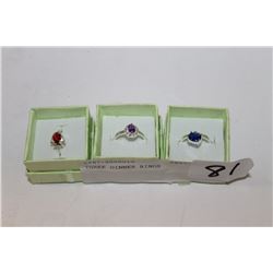 THREE DINNER RINGS